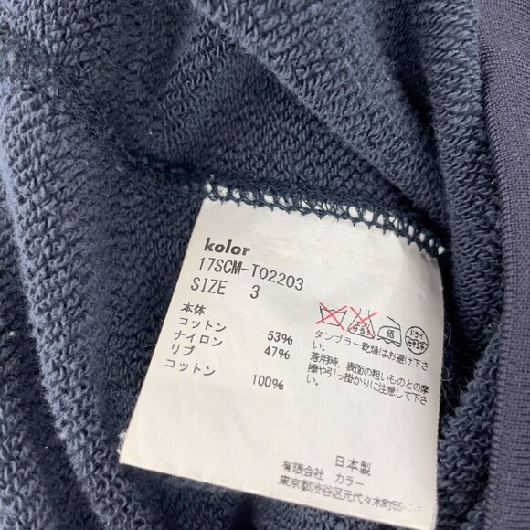 Kolor 2 Tone Cotton Blend Crew Neck Navy Blue & Gray Sweatshirt Sweater Size 3 - Picture 11 of 12